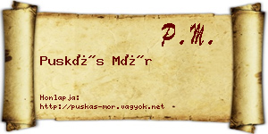 Puskás Mór névjegykártya